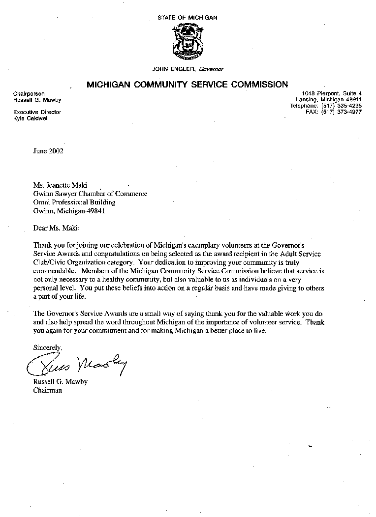 Community Service Completion Letter levelings
